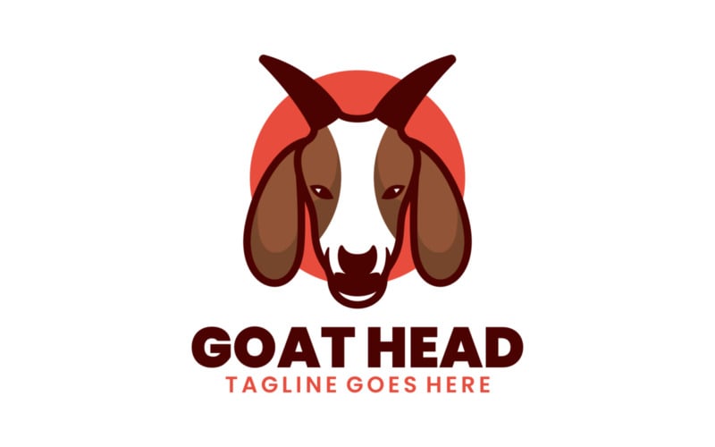 Logo mascotte semplice testa di capra 1