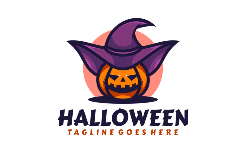 Logotipo de dibujos animados de la mascota de Halloween 2