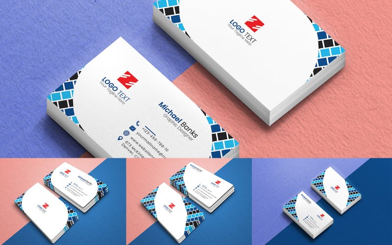 Minimalista Business Essentials kártyasablon x2 design
