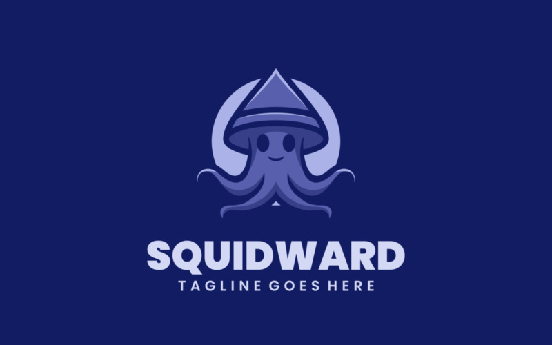 Logotipo de dibujos animados de la mascota de Calamardo