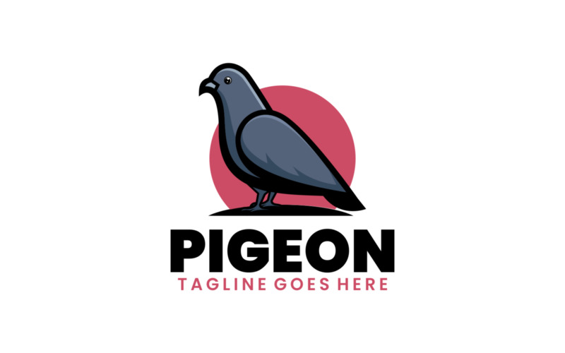 Logotipo de mascota simple de paloma 1