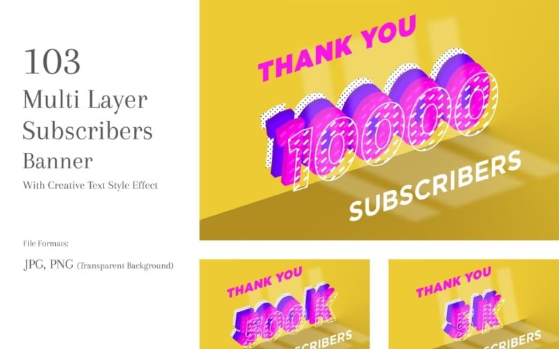 Multi Layer Subscribers Banner Design Set 8