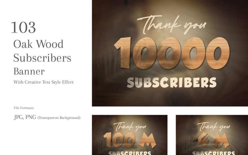 Oak Wood Subscribers Banner Design Set 5 - TemplateMonster