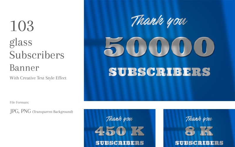 Glass Subscribers Banner Design Set 44 - TemplateMonster