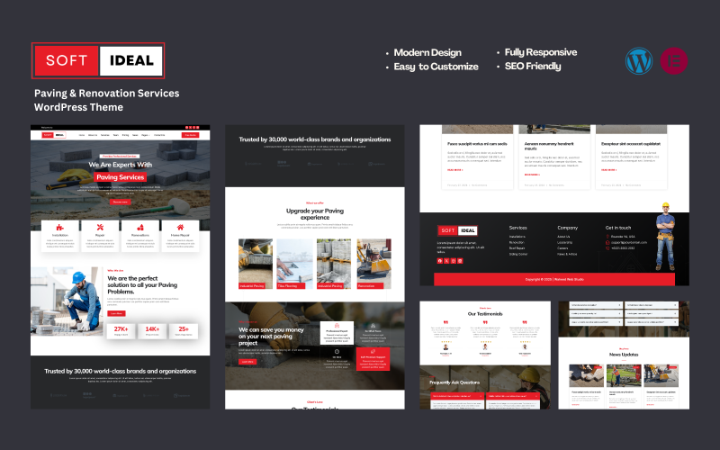 Тема WordPress Soft Ideal Paving Sevices