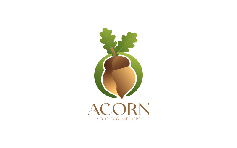 Logo ghianda, logo alimentare, logo del marchio
