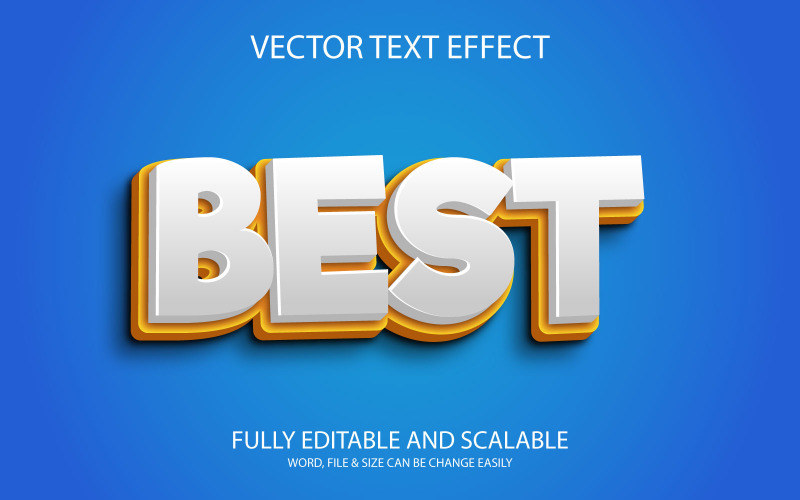 Miglior modello di effetto testo 3D vettoriale modificabile Eps