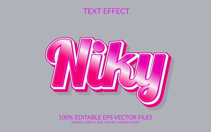 Niky redigerbar vektor Eps 3D-texteffektmalldesign