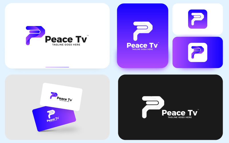 Vektör Marka P Logo sunumu