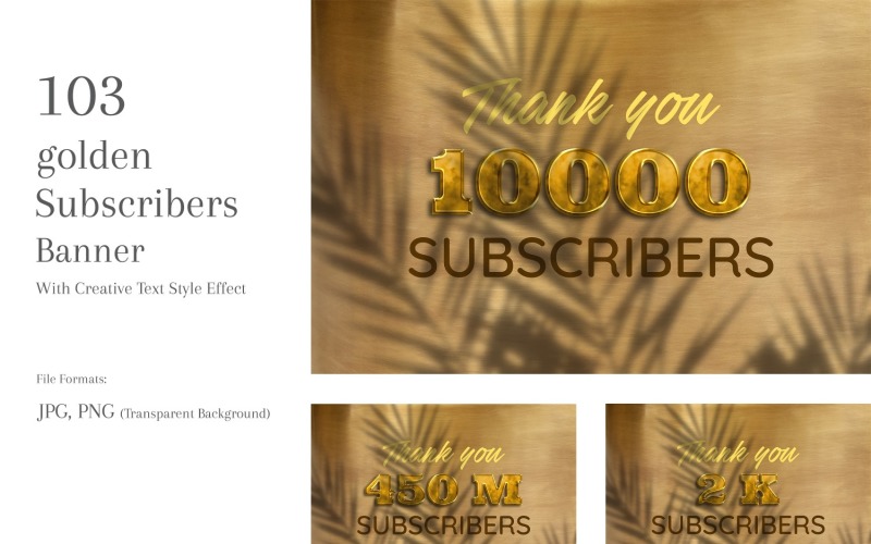 golden Subscribers Banners Design Set 68