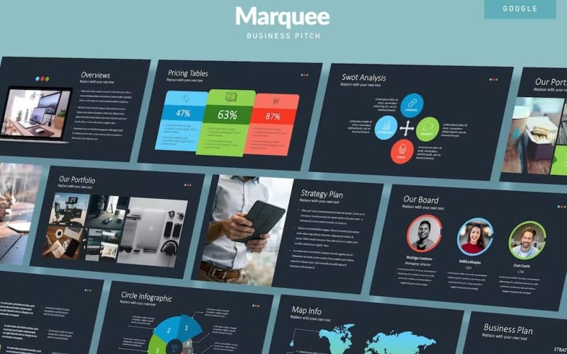 MARQUEE - Business Pitch Google Slides