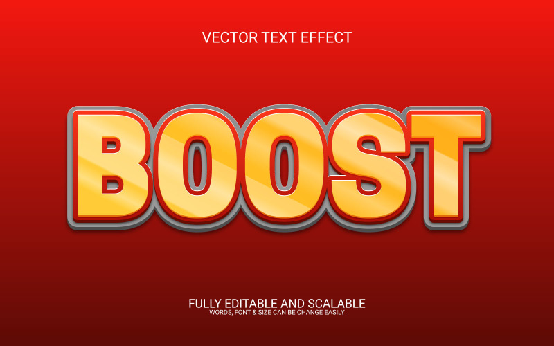 Boost 3D редактируемый векторный шаблон Eps с текстовым эффектом