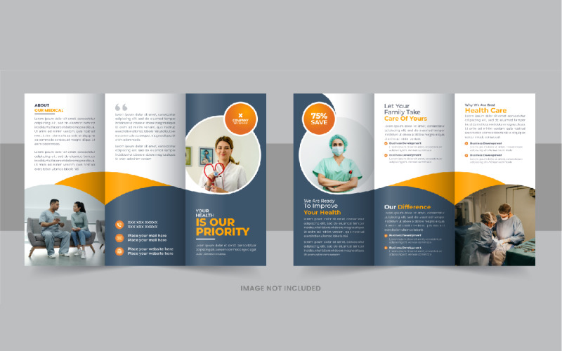 Creative healthcare or medical trifold brochure design