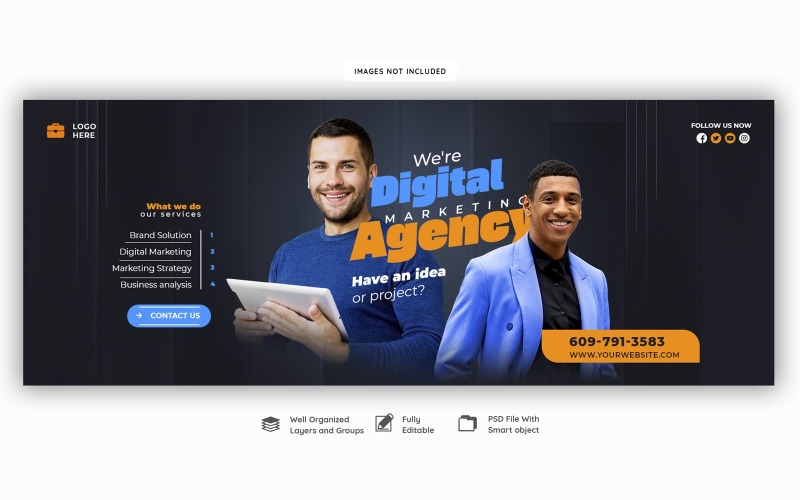 Dijital Pazarlama Ajansı Ve Kurumsal Sosyal Medya Web Banner Şablonları