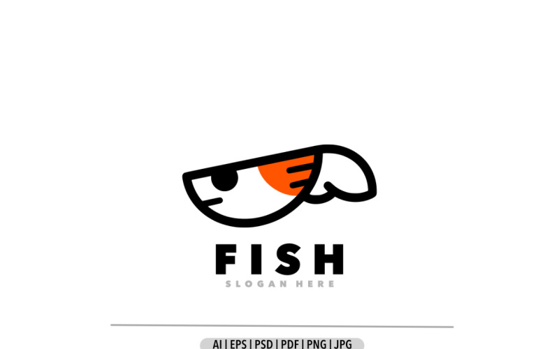 Fischlinien-Kunst umreißt einfaches Design-Logo