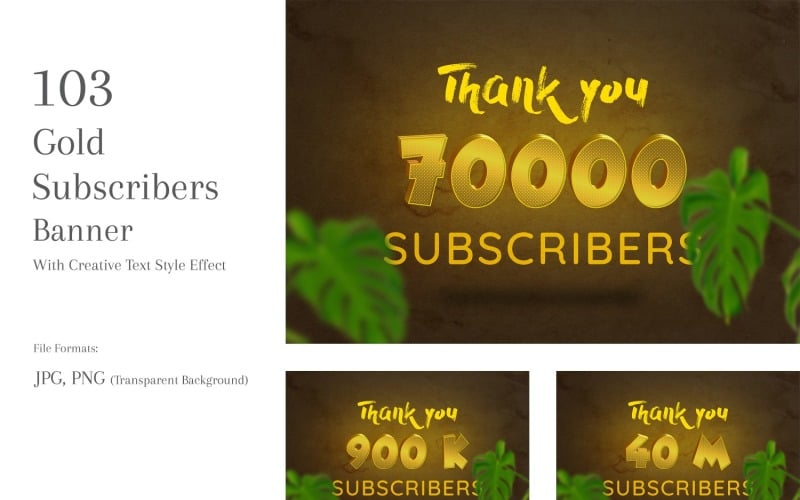 Gold Subscribers Banners Design Set Templatemonster