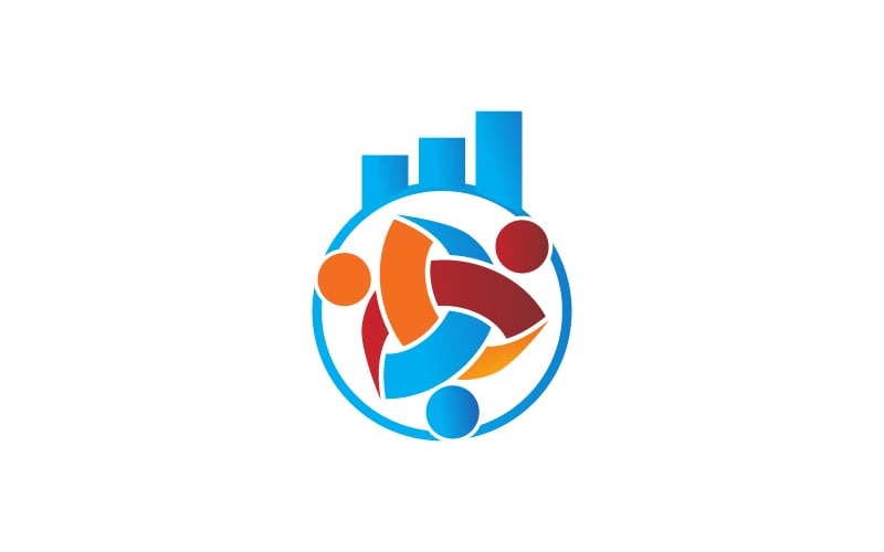 Logo aziendale di soluzioni di lavoro di squadra