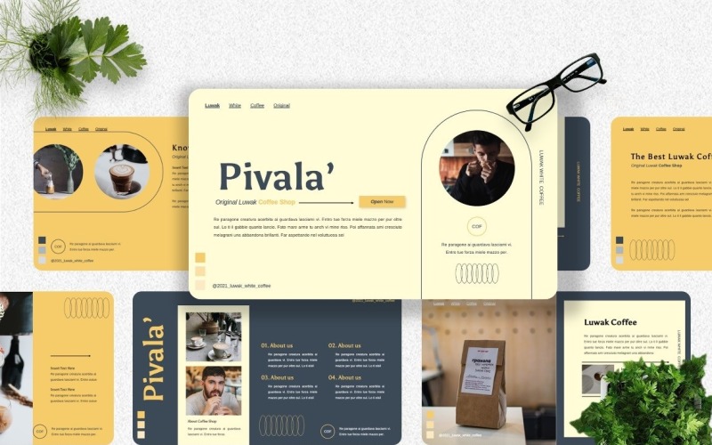 Pivala - Coffeeshop Googleslide-sjabloon