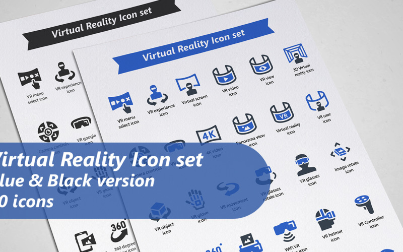 Plantilla de conjunto de iconos de realidad virtual