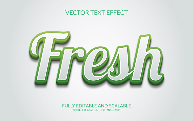Plantilla de efecto de texto Eps vectorial editable en 3D fresco