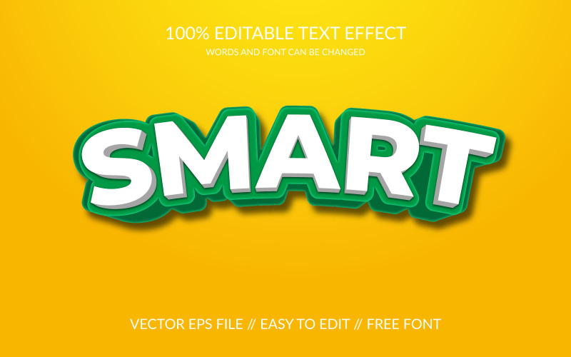 Slimme 3D-bewerkbare Vector Eps-teksteffectsjabloon