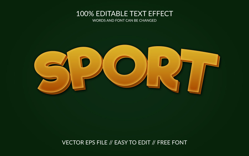 Sport 3D bewerkbare Vector Eps teksteffect sjabloon
