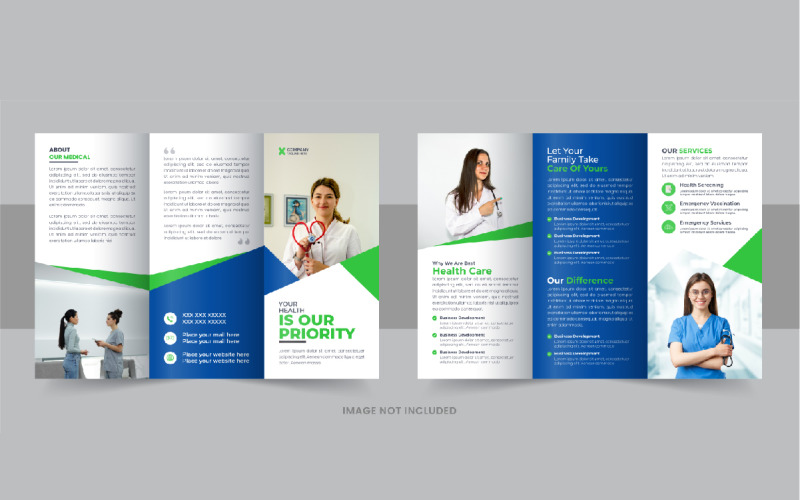 Układ szablonu broszury dotyczącej opieki zdrowotnej lub medycznej