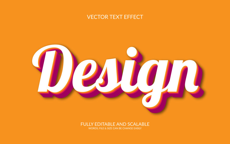 Diseño 3D Editable Vector Eps Plantilla de efecto de texto