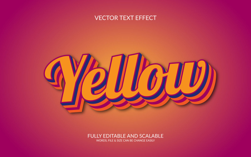 Gelbes 3D-editierbares Texteffekt-Vorlagendesign