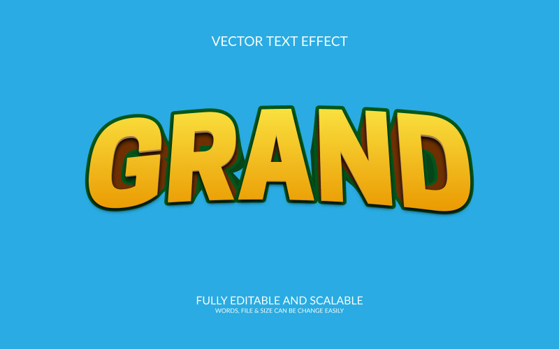 Grand 3D redigerbar vektor Eps texteffektmall
