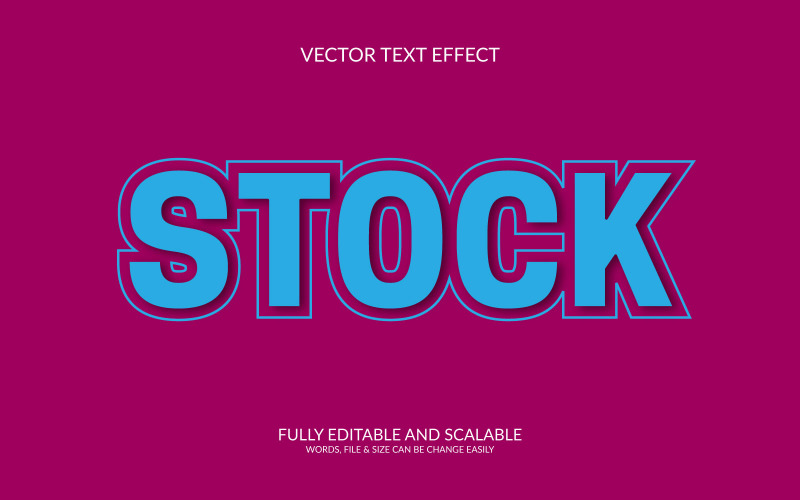 Stock 3D vettoriale modificabile Eps modello effetto testo