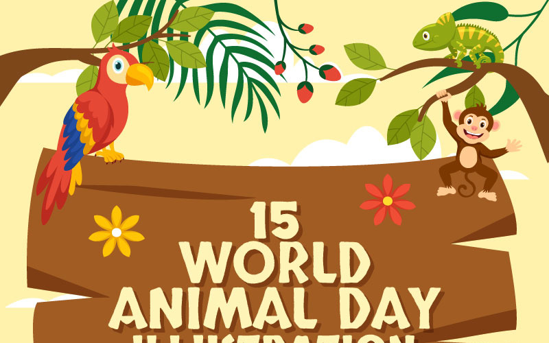 15 Giornata Mondiale degli Animali Illustrazione