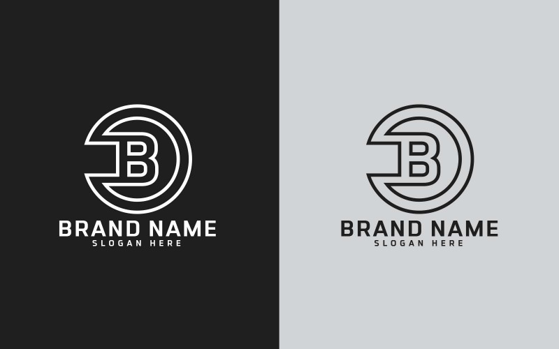 Marchio B lettera Circle Shape Logo Design