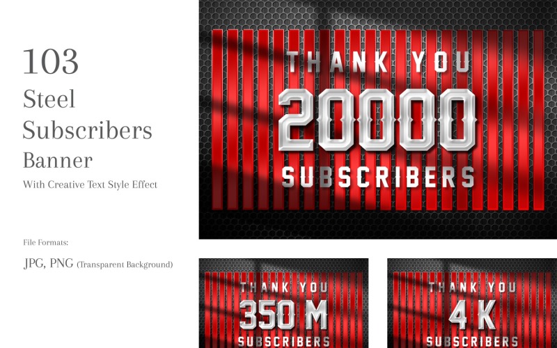 Steel Subscribers Banners Design Set 128 - TemplateMonster