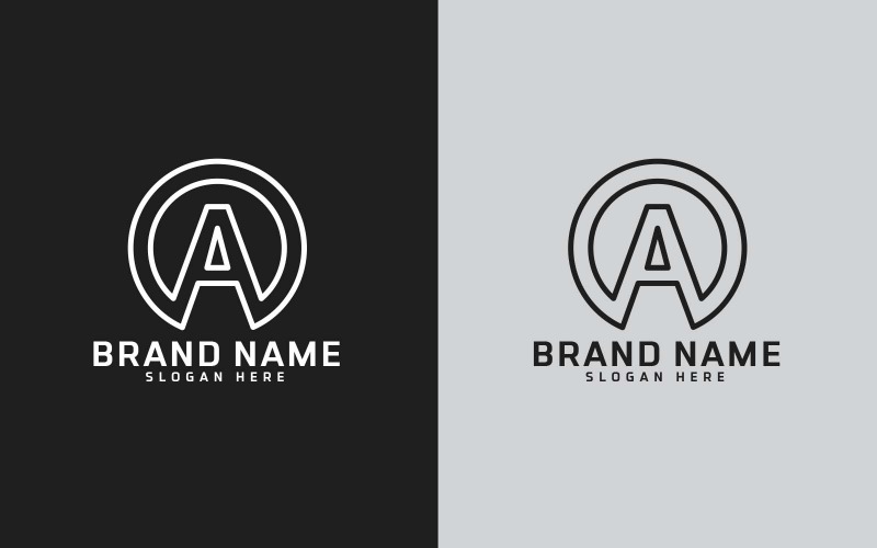 Značka A písmeno Kruh Tvar Logo Design