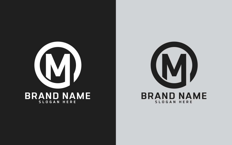 Brand M letter Circle Shape Logo Design - Identità del marchio