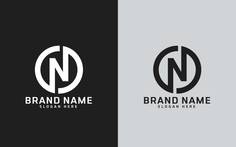 Brand N letter Circle Shape Logo Design - Identità del marchio