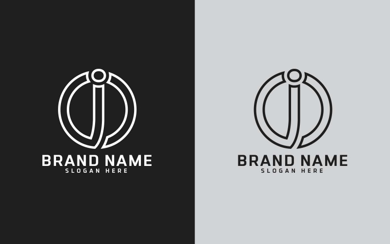 Création de logo en forme de cercle de lettre J de marque