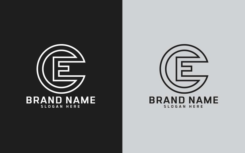 Diseño de logotipo de forma de círculo de letra E de marca