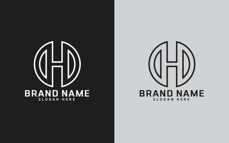 Diseño de logotipo de forma de círculo de letra H de marca