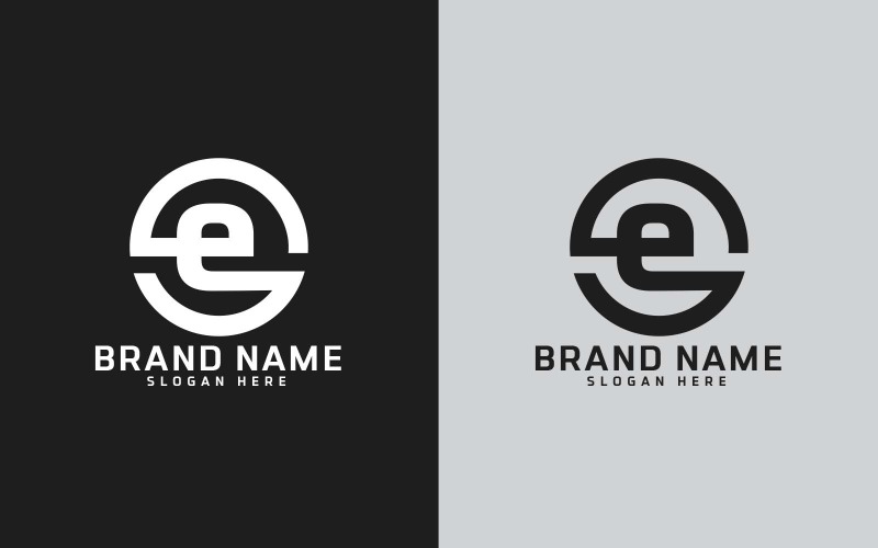 Marca E letra Forma de Círculo Diseño de Logotipo - Letra Pequeña