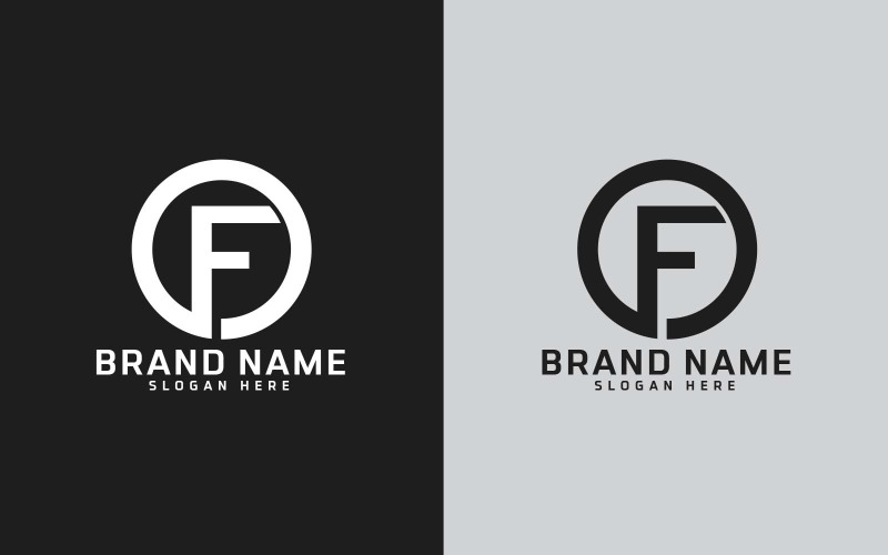 Marca F letra Forma de Círculo Diseño de Logotipo - Identidad de Marca