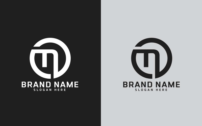 Marca N letra Forma de Círculo Diseño de Logotipo - Letra Pequeña