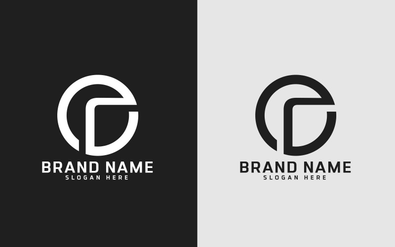 Marca R letra Forma de Círculo Diseño de Logotipo - Letra Pequeña