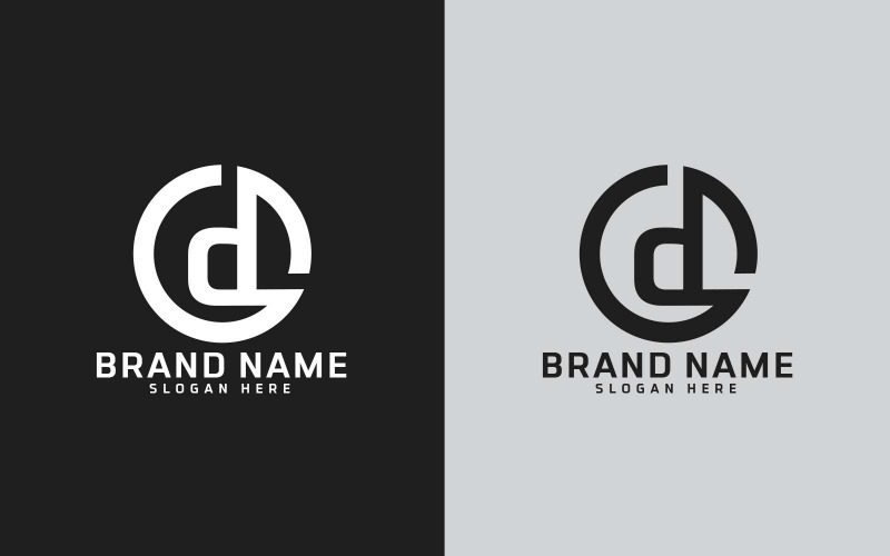 Marchio D lettera Circle Shape Logo Design - Lettera minuscola