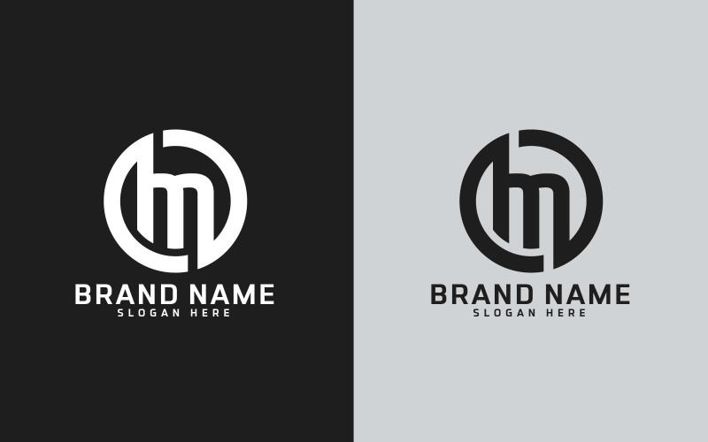 Marchio M lettera Circle Shape Logo Design - Lettera minuscola