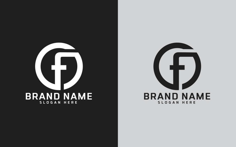 Marka F litera koło kształt Logo Design - mała litera