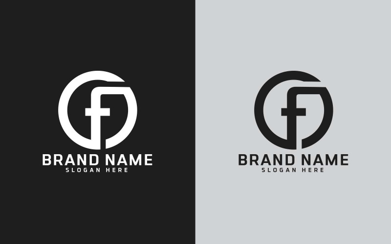 Marque F lettre Cercle Forme Logo Design - Petite Lettre