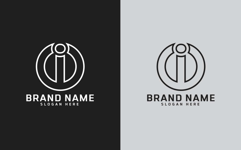 Marque I lettre Cercle Forme Logo Design