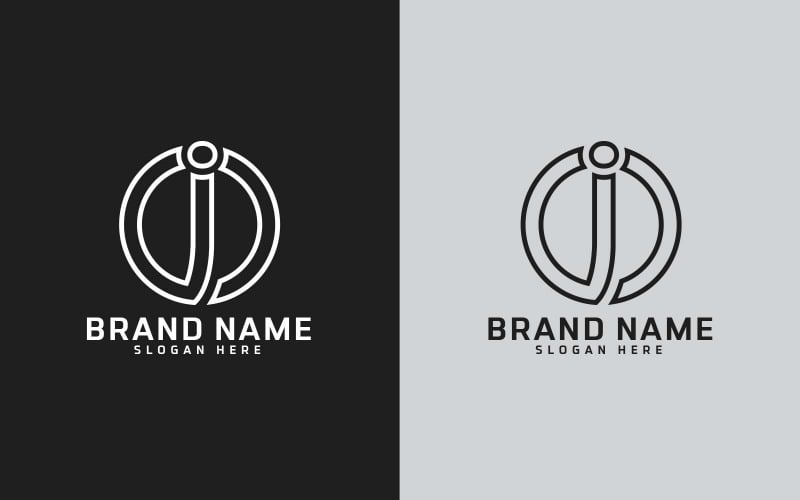 Merk J letter Circle Shape Logo Design